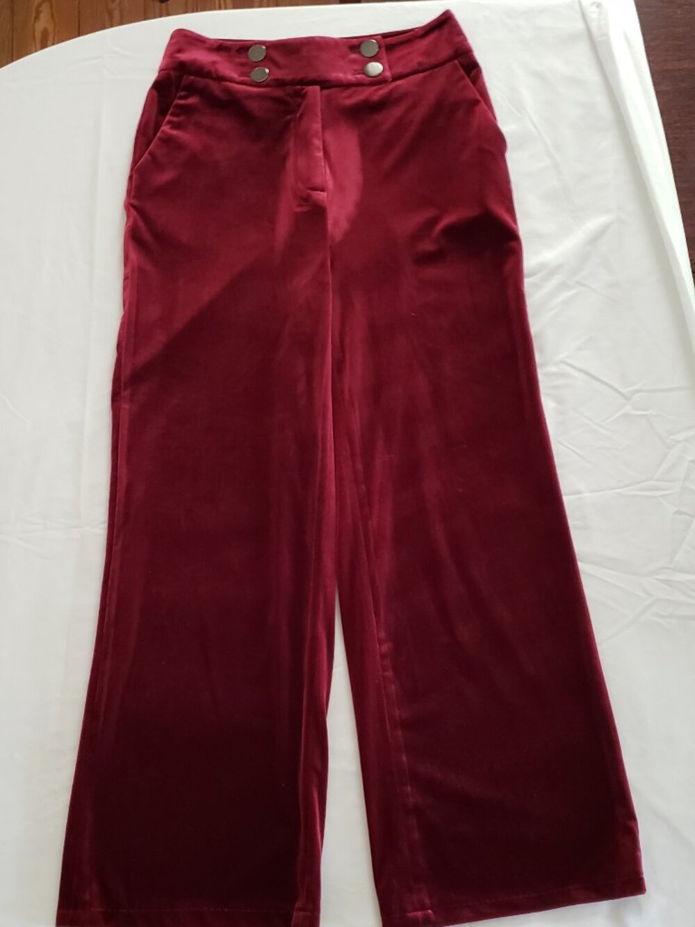 Clavin Klein retro style velvet dress pants red wine 2P